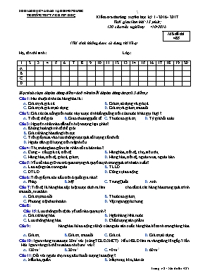 Đề kiểm tra học kì I Giáo dục công dân lớp 11 - Năm học 2016-2017 - Sở GD & ĐT Vĩnh Phúc